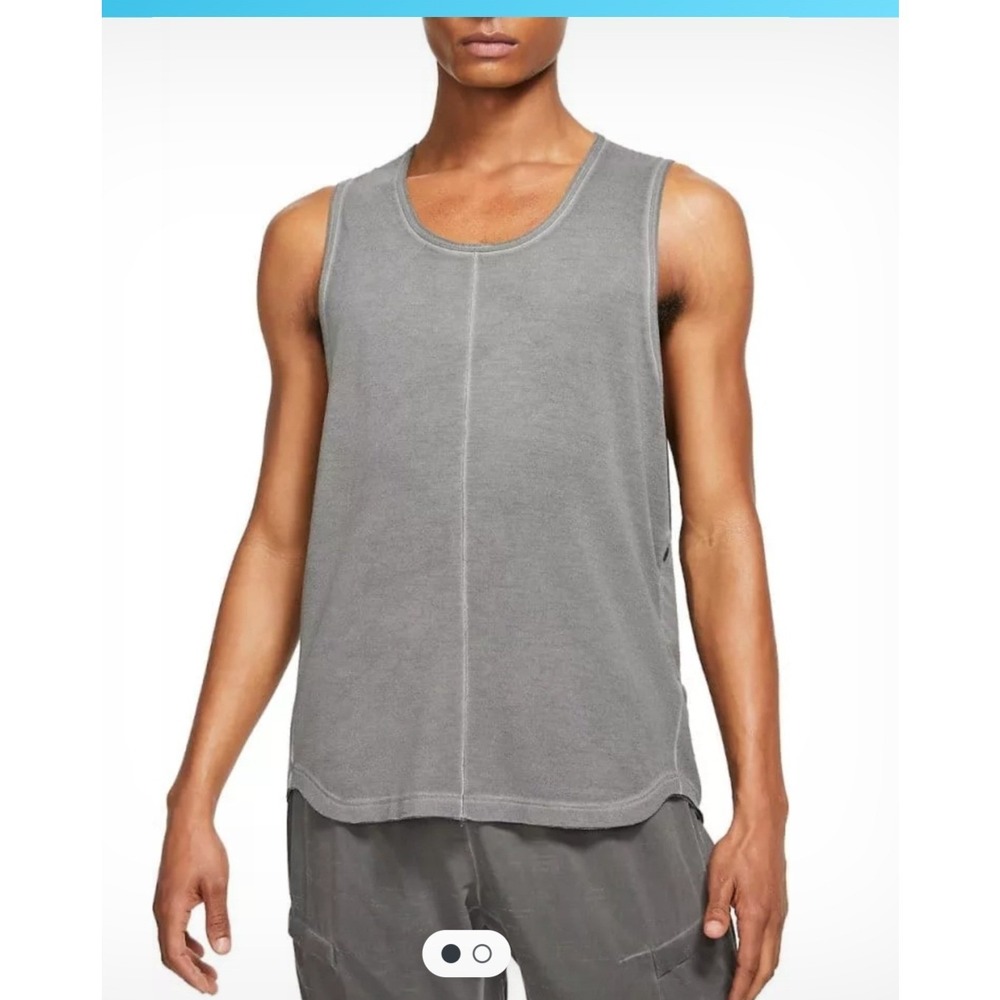 Nike Dri-FIT Yoga Training Tank Top Grey CZ2292-337 Mens Large Pocket Muscle Tee